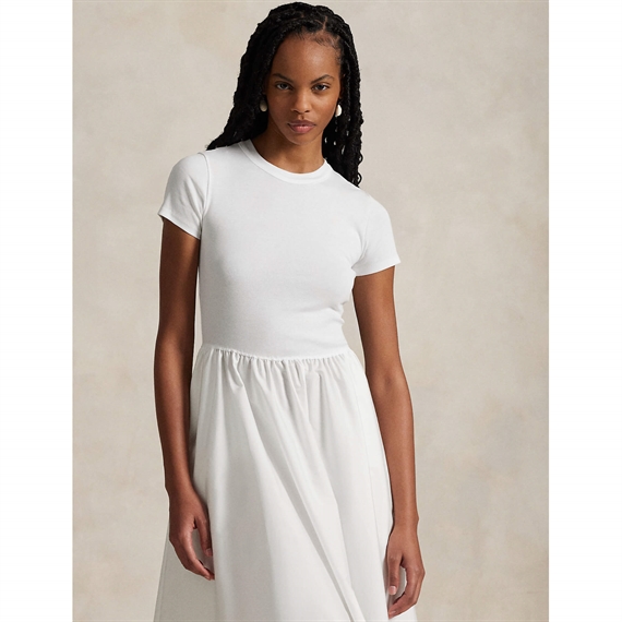 Polo Ralph Lauren Cotton Short-Sleeve Kjole, Polo White
